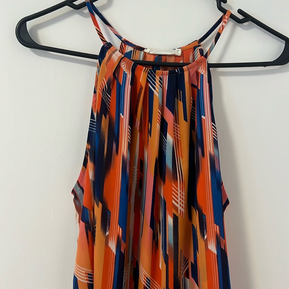 Flowy colorful silky tank top